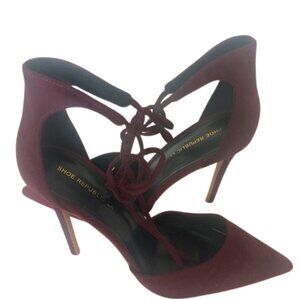 Shoe Republic LA  Lace Up Faux Burgundy Suede Heels/ Pumps/ Stilettos US 8.5
